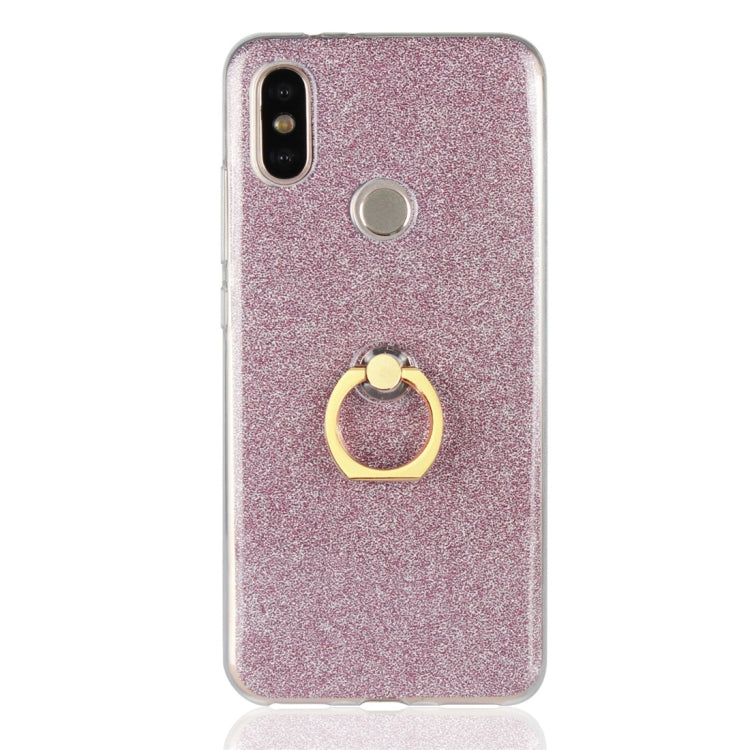 For Xiaomi Mi 6X Glittery Powder Shockproof TPU Protective Case with Ring Holder