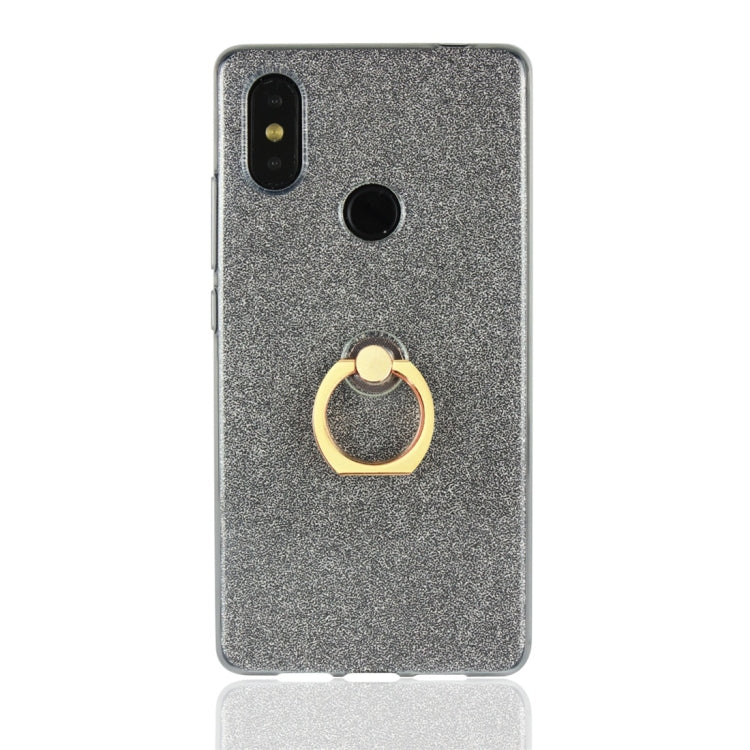 For Xiaomi Mi 8 SE Glittery Powder Shockproof TPU Protective Case with Ring Holder