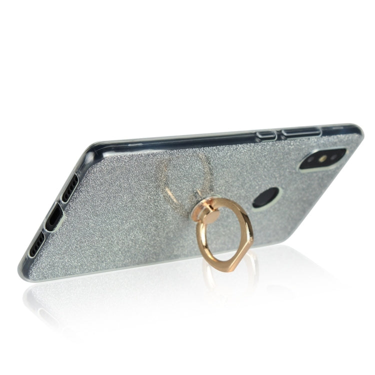 For Xiaomi Mi 8 SE Glittery Powder Shockproof TPU Protective Case with Ring Holder