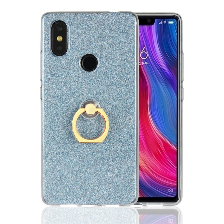 For Xiaomi Mi 8 SE Glittery Powder Shockproof TPU Protective Case with Ring Holder