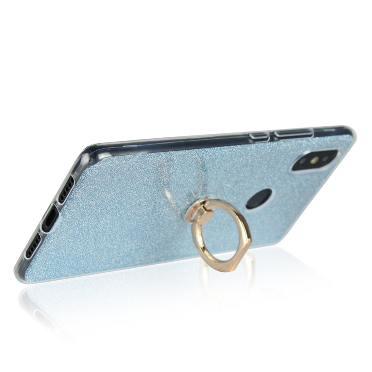 For Xiaomi Mi 8 SE Glittery Powder Shockproof TPU Protective Case with Ring Holder