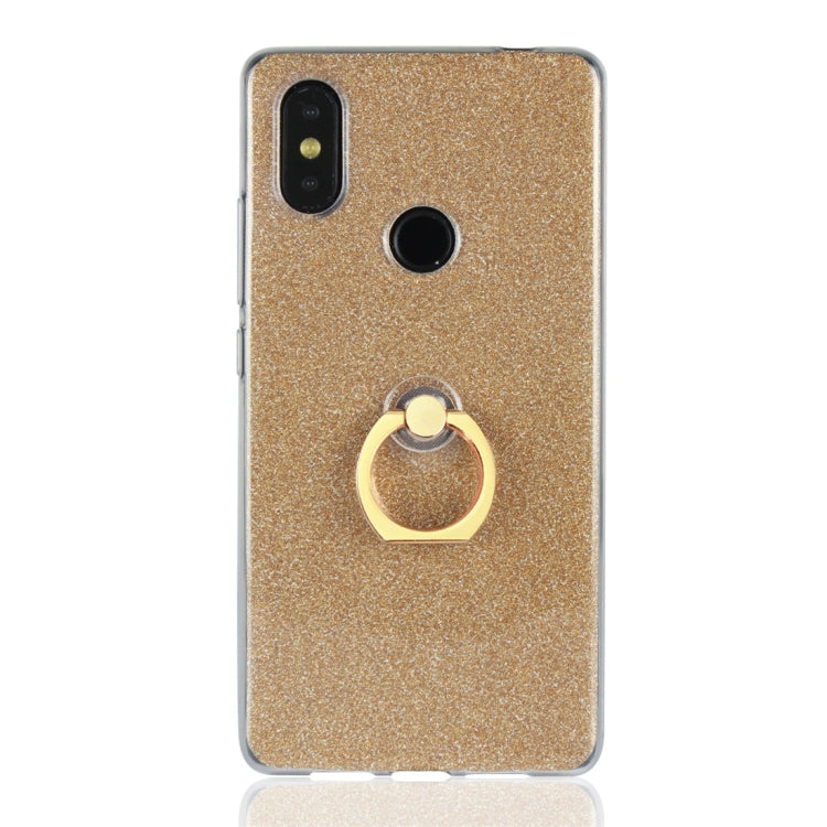 For Xiaomi Mi 8 SE Glittery Powder Shockproof TPU Protective Case with Ring Holder
