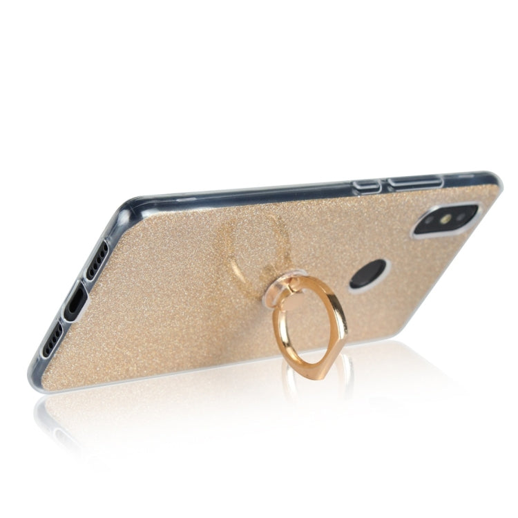 For Xiaomi Mi 8 SE Glittery Powder Shockproof TPU Protective Case with Ring Holder