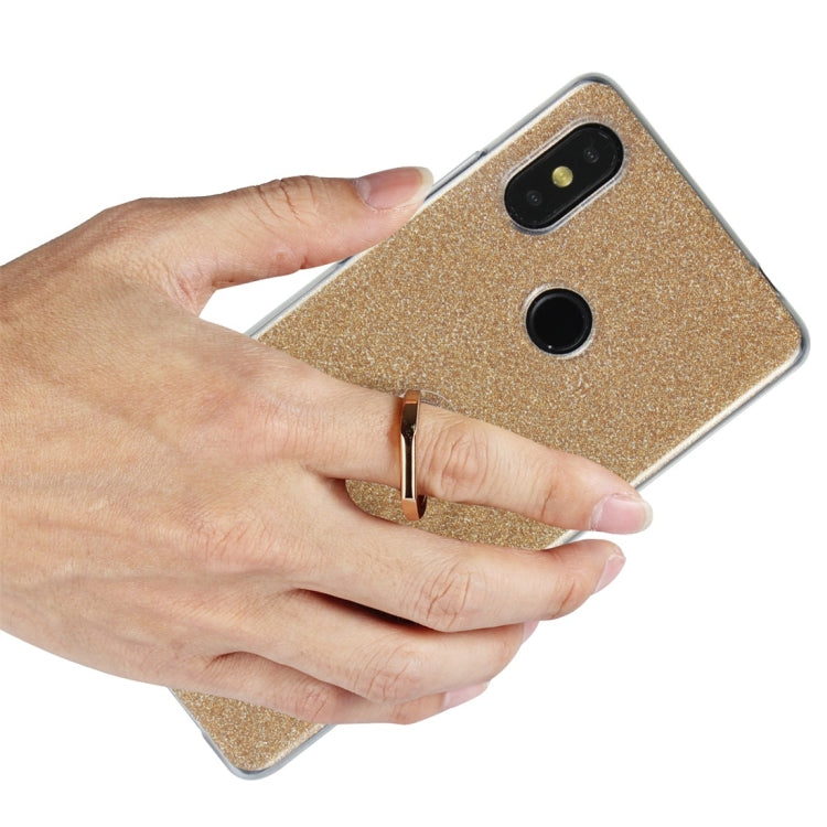 For Xiaomi Mi 8 SE Glittery Powder Shockproof TPU Protective Case with Ring Holder