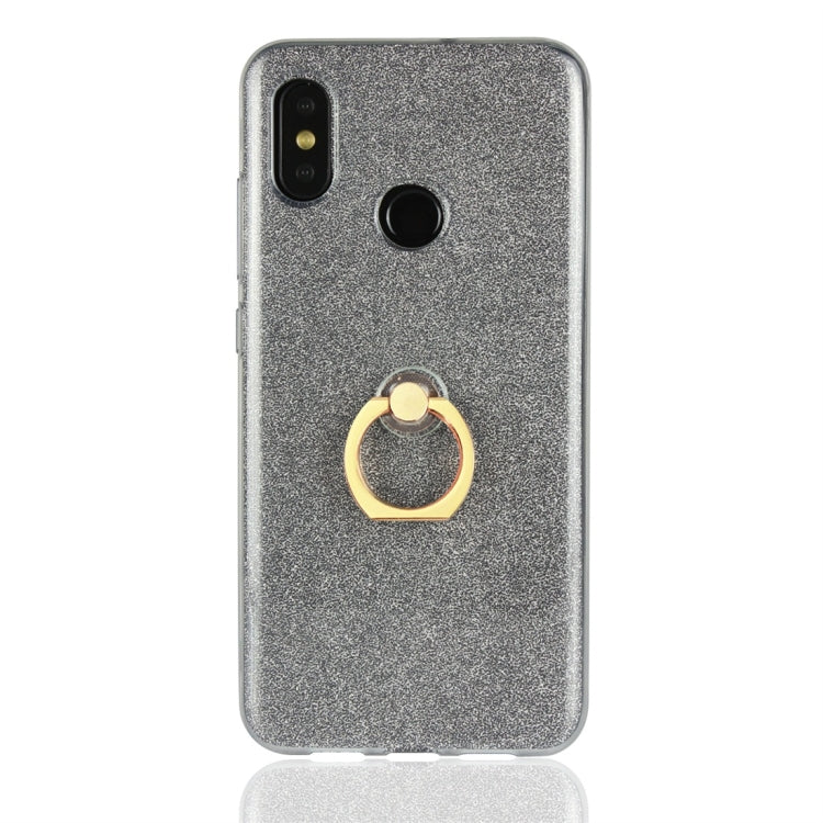 For Xiaomi Mi 8 Glittery Powder Shockproof TPU Protective Case with Ring Holder