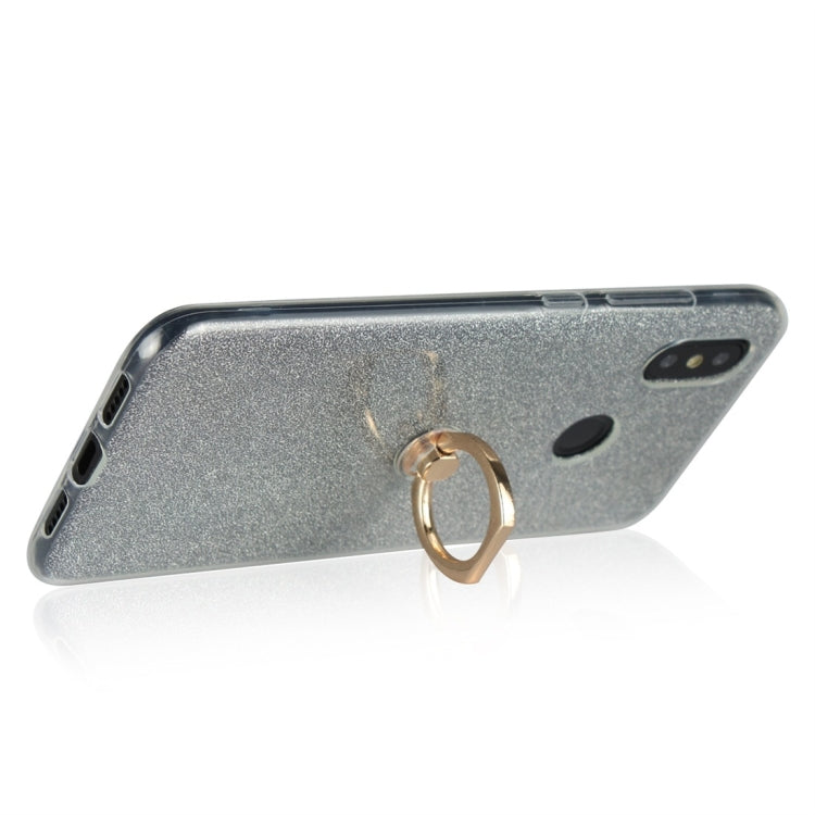 For Xiaomi Mi 8 Glittery Powder Shockproof TPU Protective Case with Ring Holder