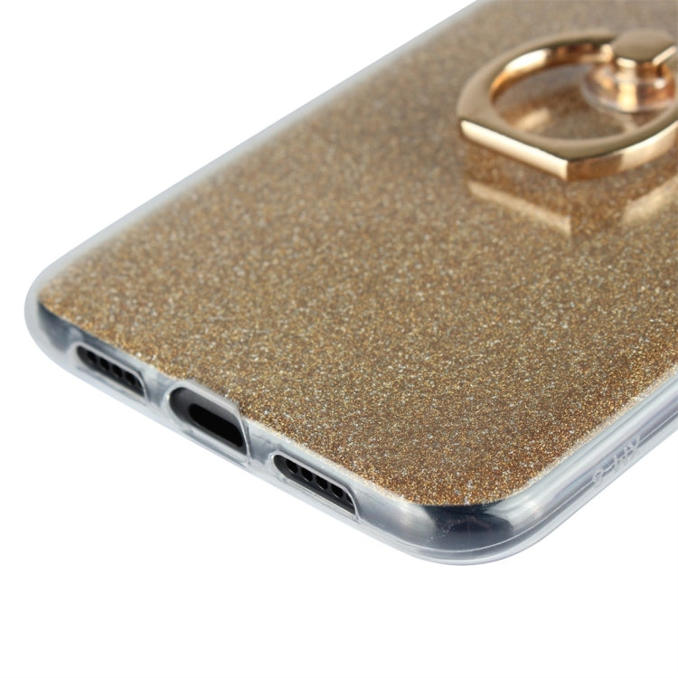 For Xiaomi Mi 8 Glittery Powder Shockproof TPU Protective Case with Ring Holder