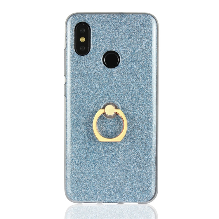 For Xiaomi Mi 8 Glittery Powder Shockproof TPU Protective Case with Ring Holder