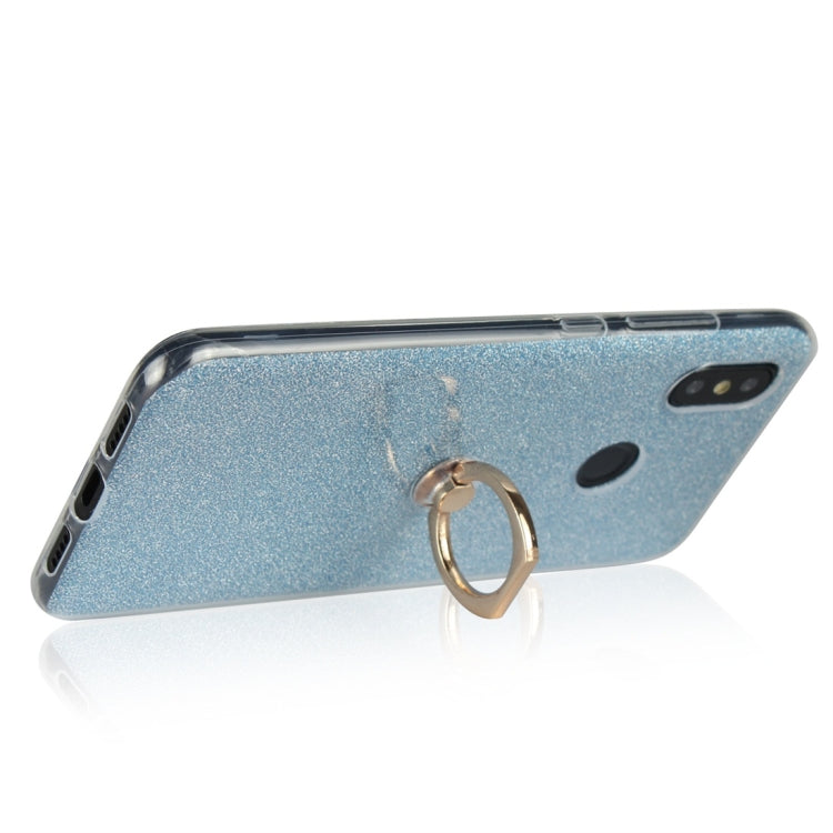 For Xiaomi Mi 8 Glittery Powder Shockproof TPU Protective Case with Ring Holder
