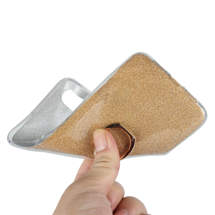 For Xiaomi Mi 8 Glittery Powder Shockproof TPU Protective Case with Ring Holder