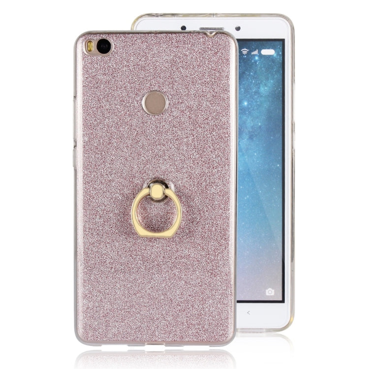 For Xiaomi Mi Max 2 Glittery Powder Shockproof TPU Protective Case with Ring Holder
