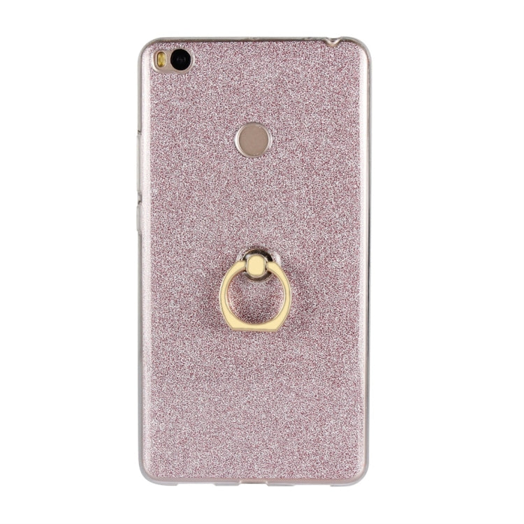 For Xiaomi Mi Max 2 Glittery Powder Shockproof TPU Protective Case with Ring Holder