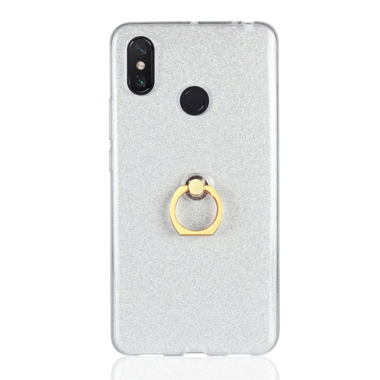 For Xiaomi Mi Max 3 Glittery Powder Shockproof TPU Protective Case with Ring Holder