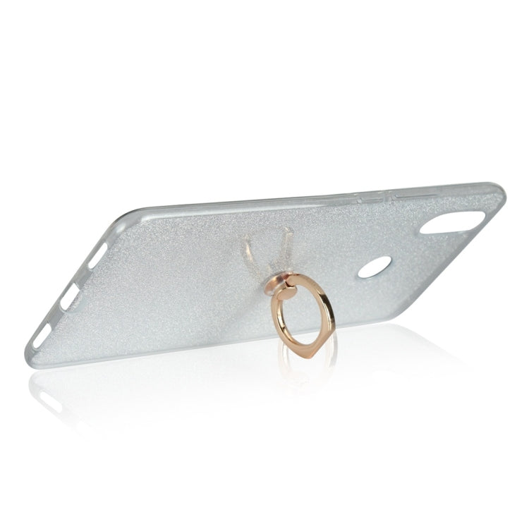 For Xiaomi Mi Max 3 Glittery Powder Shockproof TPU Protective Case with Ring Holder