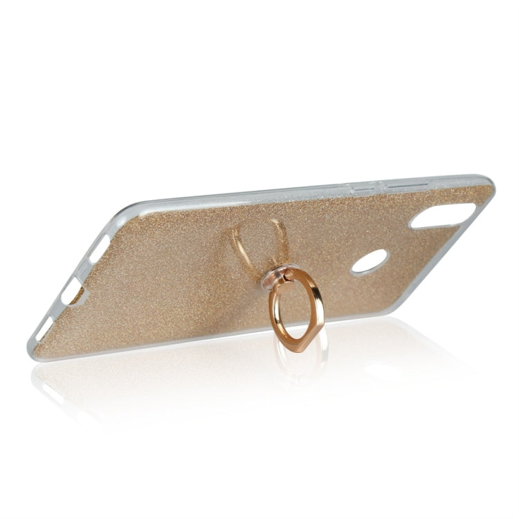 For Xiaomi Mi Max 3 Glittery Powder Shockproof TPU Protective Case with Ring Holder