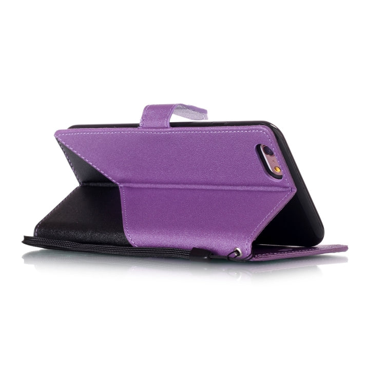 For iPhone 6 & 6s Matching Color Frosted Texture Horizontal Flip PU Leather Case with Holder & Card Slots & Lanyard