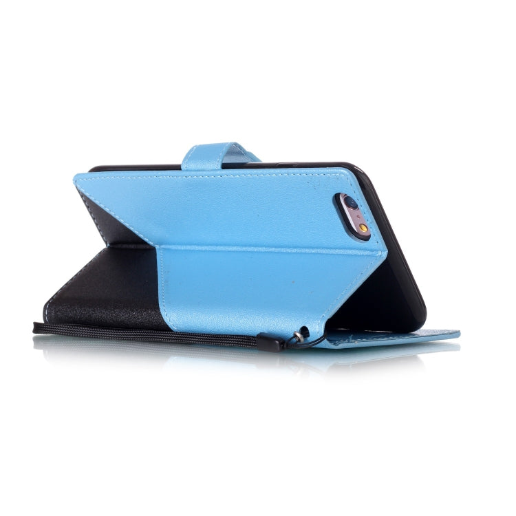 For iPhone 6 & 6s Matching Color Frosted Texture Horizontal Flip PU Leather Case with Holder & Card Slots & Lanyard