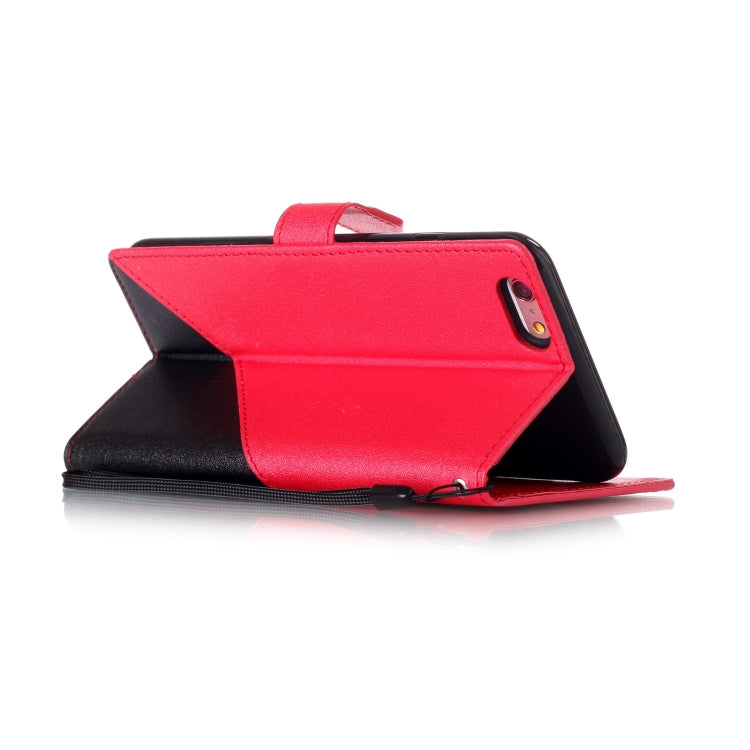 For iPhone 6 Plus & 6s Plus Matching Color Frosted Texture Horizontal Flip PU Leather Case with Holder & Card Slots & Lanyard