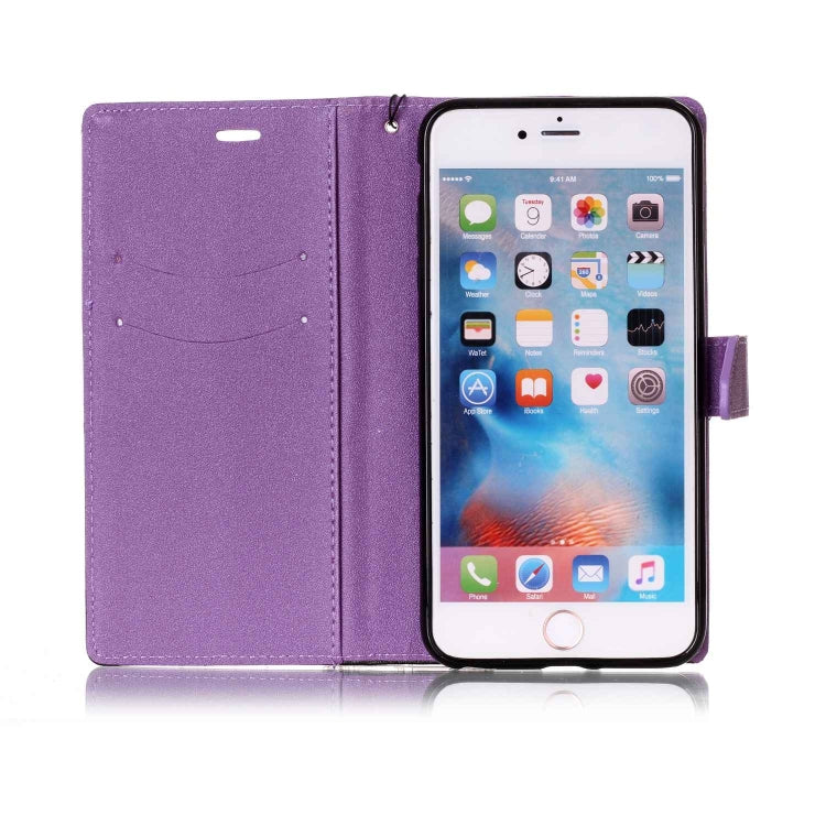 For iPhone 6 Plus & 6s Plus Matching Color Frosted Texture Horizontal Flip PU Leather Case with Holder & Card Slots & Lanyard