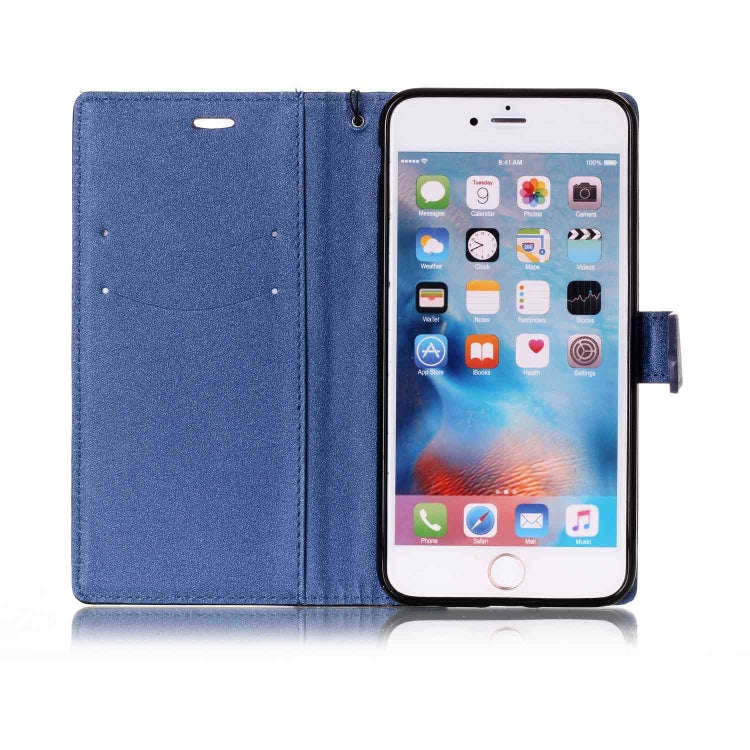 For iPhone 6 Plus & 6s Plus Matching Color Frosted Texture Horizontal Flip PU Leather Case with Holder & Card Slots & Lanyard