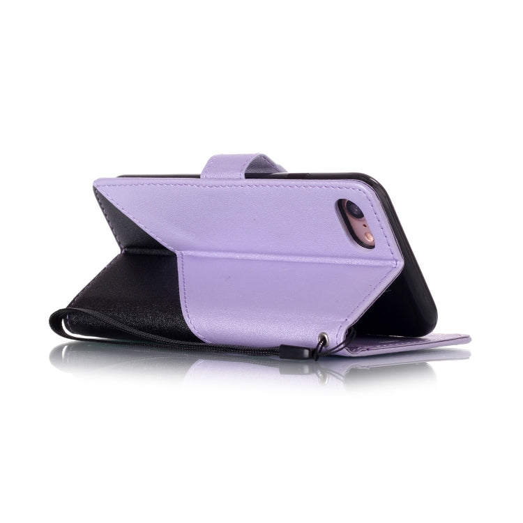 For iPhone SE 2020 & 8 & 7 Matching Color Frosted Texture Horizontal Flip PU Leather Case with Holder & Card Slots & Lanyard