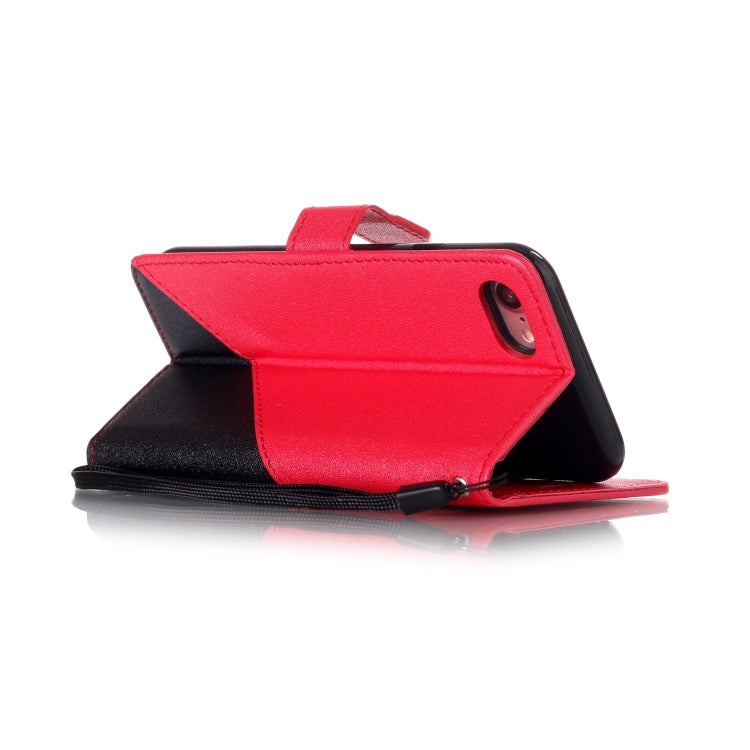 For iPhone SE 2020 & 8 & 7 Matching Color Frosted Texture Horizontal Flip PU Leather Case with Holder & Card Slots & Lanyard