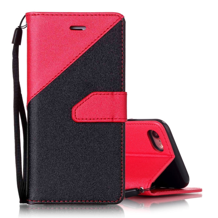 For iPhone SE 2020 & 8 & 7 Matching Color Frosted Texture Horizontal Flip PU Leather Case with Holder & Card Slots & Lanyard