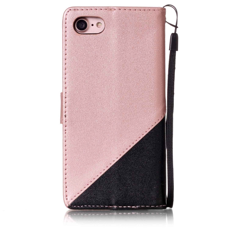 For iPhone SE 2020 & 8 & 7 Matching Color Frosted Texture Horizontal Flip PU Leather Case with Holder & Card Slots & Lanyard