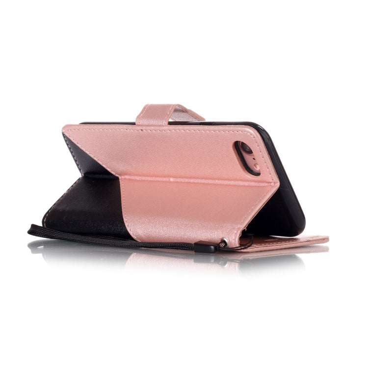 For iPhone SE 2020 & 8 & 7 Matching Color Frosted Texture Horizontal Flip PU Leather Case with Holder & Card Slots & Lanyard