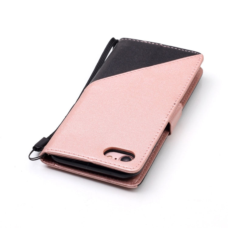 For iPhone SE 2020 & 8 & 7 Matching Color Frosted Texture Horizontal Flip PU Leather Case with Holder & Card Slots & Lanyard