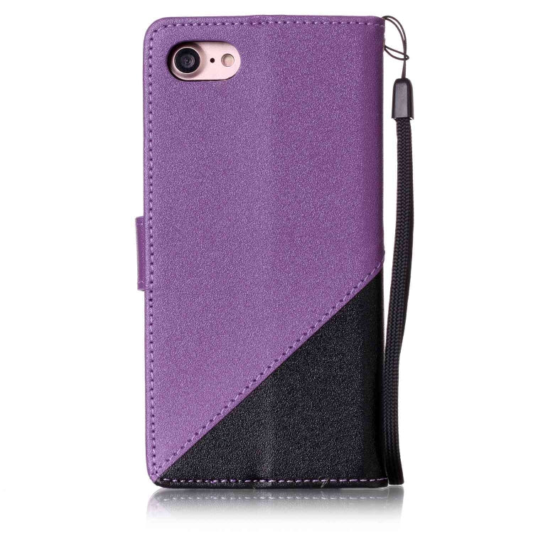 For iPhone SE 2020 & 8 & 7 Matching Color Frosted Texture Horizontal Flip PU Leather Case with Holder & Card Slots & Lanyard