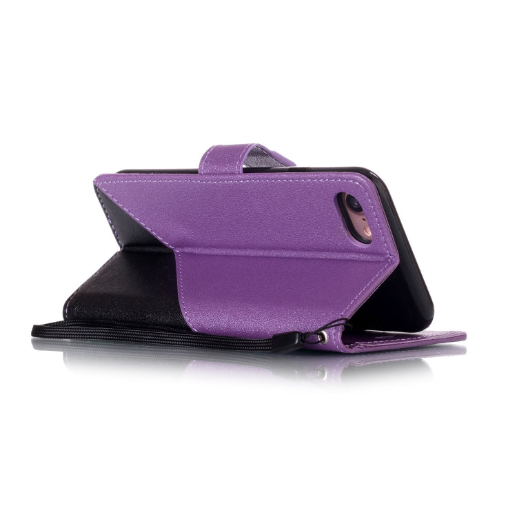 For iPhone SE 2020 & 8 & 7 Matching Color Frosted Texture Horizontal Flip PU Leather Case with Holder & Card Slots & Lanyard