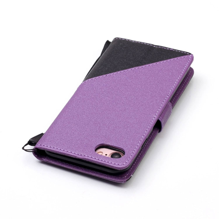 For iPhone SE 2020 & 8 & 7 Matching Color Frosted Texture Horizontal Flip PU Leather Case with Holder & Card Slots & Lanyard