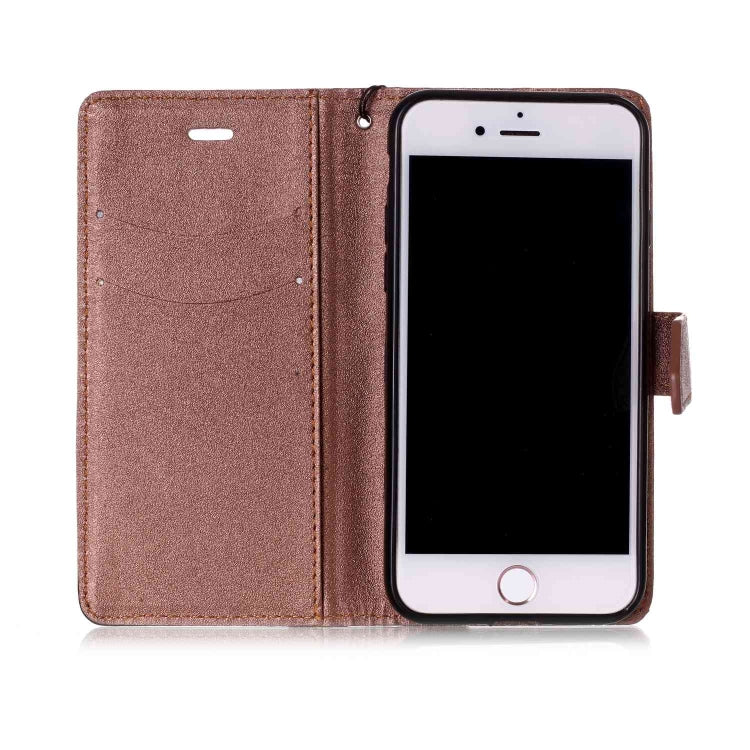 For iPhone SE 2020 & 8 & 7 Matching Color Frosted Texture Horizontal Flip PU Leather Case with Holder & Card Slots & Lanyard