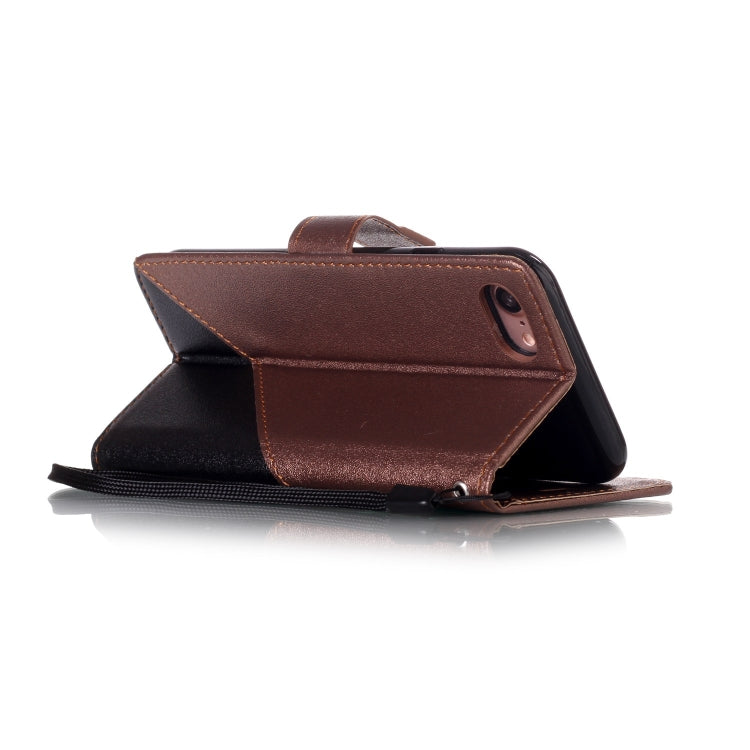 For iPhone SE 2020 & 8 & 7 Matching Color Frosted Texture Horizontal Flip PU Leather Case with Holder & Card Slots & Lanyard