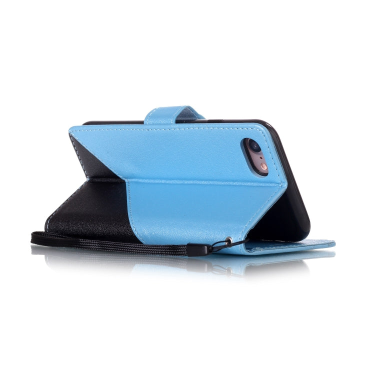 For iPhone SE 2020 & 8 & 7 Matching Color Frosted Texture Horizontal Flip PU Leather Case with Holder & Card Slots & Lanyard