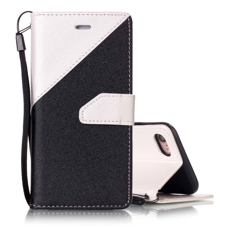 For iPhone SE 2020 & 8 & 7 Matching Color Frosted Texture Horizontal Flip PU Leather Case with Holder & Card Slots & Lanyard