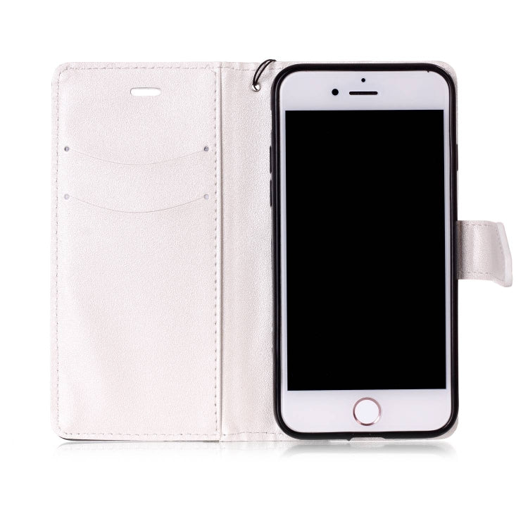 For iPhone SE 2020 & 8 & 7 Matching Color Frosted Texture Horizontal Flip PU Leather Case with Holder & Card Slots & Lanyard