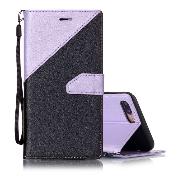 For iPhone 8 Plus & 7 Plus Matching Color Frosted Texture Horizontal Flip PU Leather Case with Holder & Card Slots & Lanyard