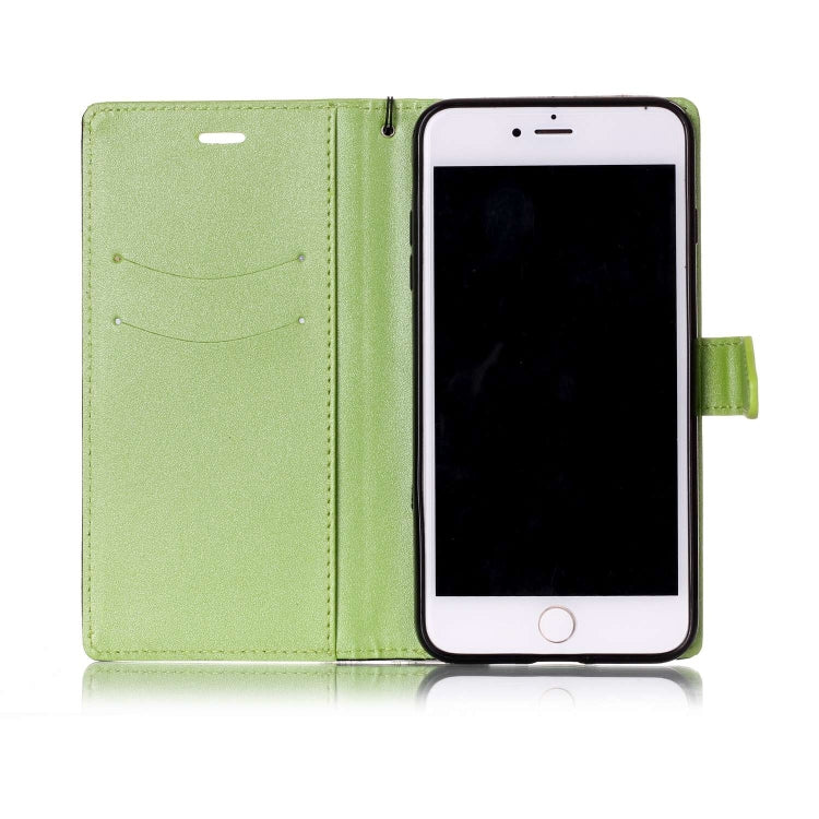 For iPhone 8 Plus & 7 Plus Matching Color Frosted Texture Horizontal Flip PU Leather Case with Holder & Card Slots & Lanyard