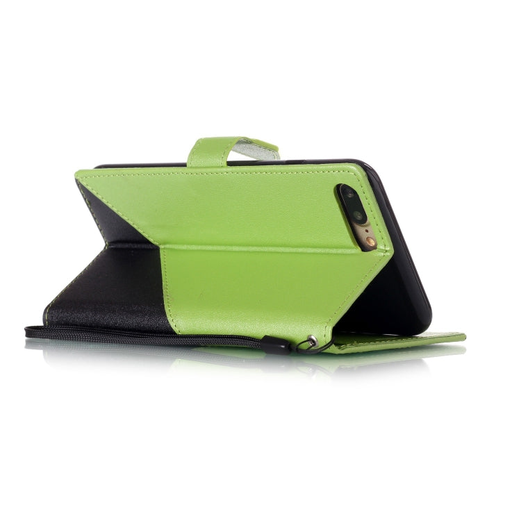 For iPhone 8 Plus & 7 Plus Matching Color Frosted Texture Horizontal Flip PU Leather Case with Holder & Card Slots & Lanyard