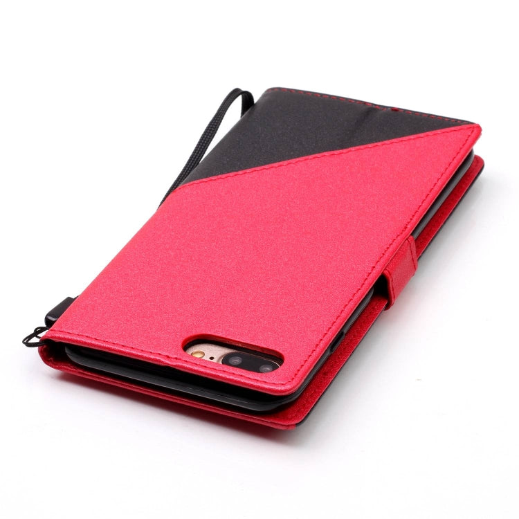 For iPhone 8 Plus & 7 Plus Matching Color Frosted Texture Horizontal Flip PU Leather Case with Holder & Card Slots & Lanyard