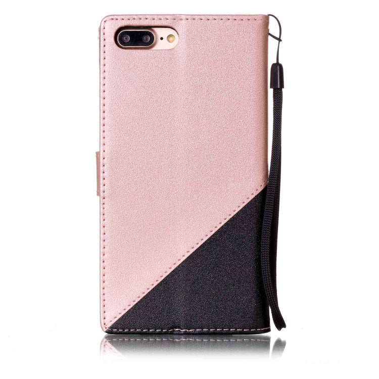 For iPhone 8 Plus & 7 Plus Matching Color Frosted Texture Horizontal Flip PU Leather Case with Holder & Card Slots & Lanyard