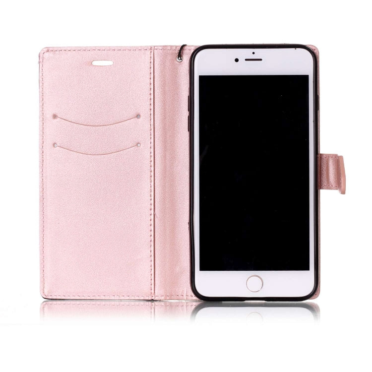 For iPhone 8 Plus & 7 Plus Matching Color Frosted Texture Horizontal Flip PU Leather Case with Holder & Card Slots & Lanyard