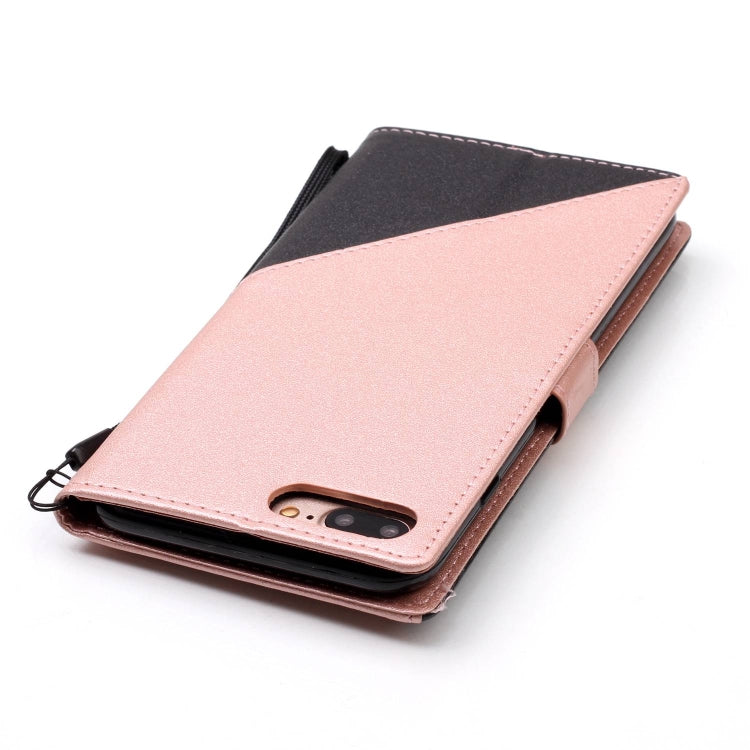 For iPhone 8 Plus & 7 Plus Matching Color Frosted Texture Horizontal Flip PU Leather Case with Holder & Card Slots & Lanyard