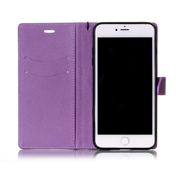 For iPhone 8 Plus & 7 Plus Matching Color Frosted Texture Horizontal Flip PU Leather Case with Holder & Card Slots & Lanyard