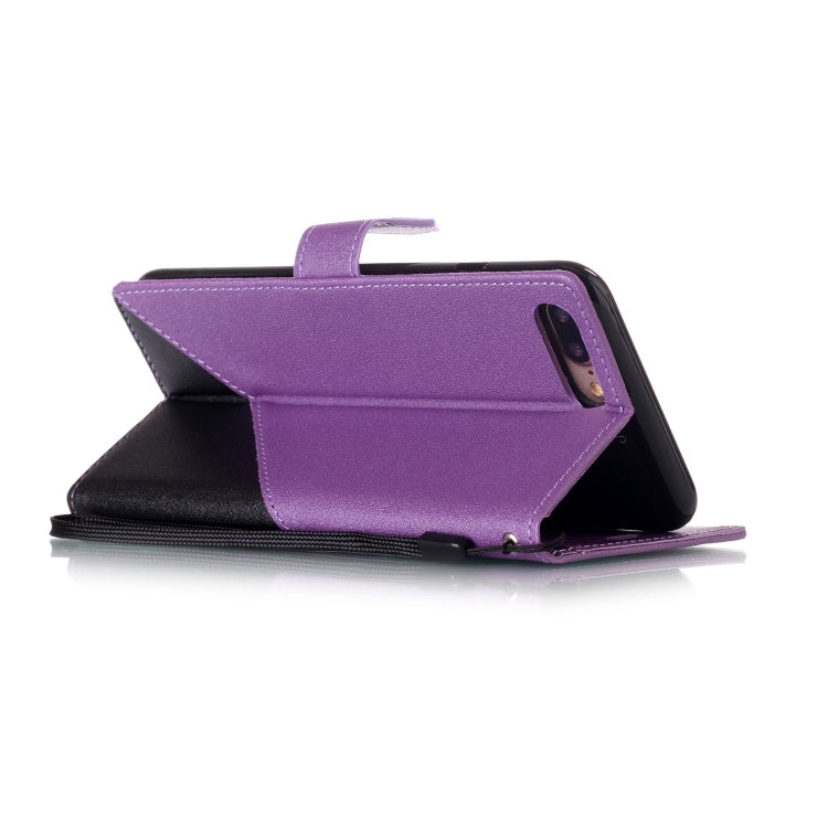 For iPhone 8 Plus & 7 Plus Matching Color Frosted Texture Horizontal Flip PU Leather Case with Holder & Card Slots & Lanyard