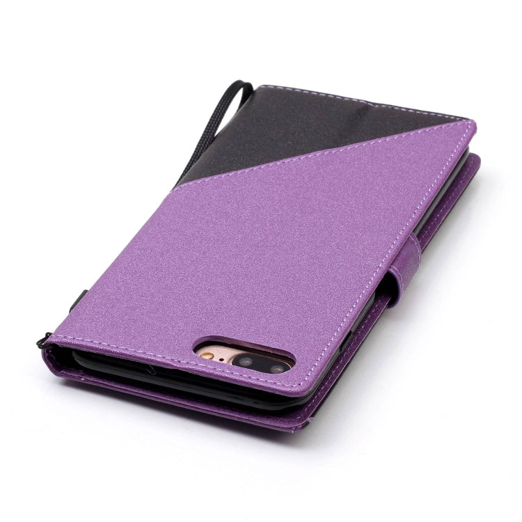 For iPhone 8 Plus & 7 Plus Matching Color Frosted Texture Horizontal Flip PU Leather Case with Holder & Card Slots & Lanyard