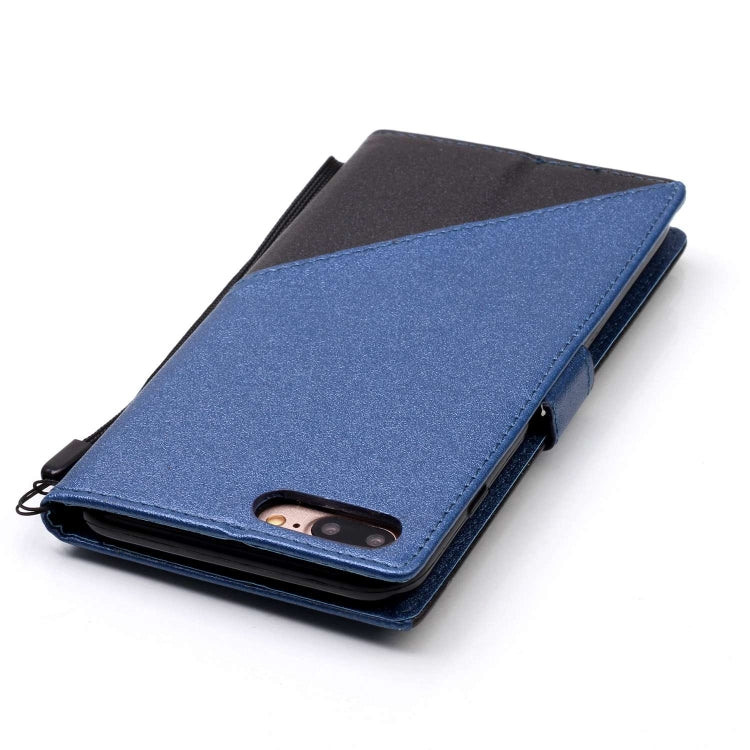 For iPhone 8 Plus & 7 Plus Matching Color Frosted Texture Horizontal Flip PU Leather Case with Holder & Card Slots & Lanyard