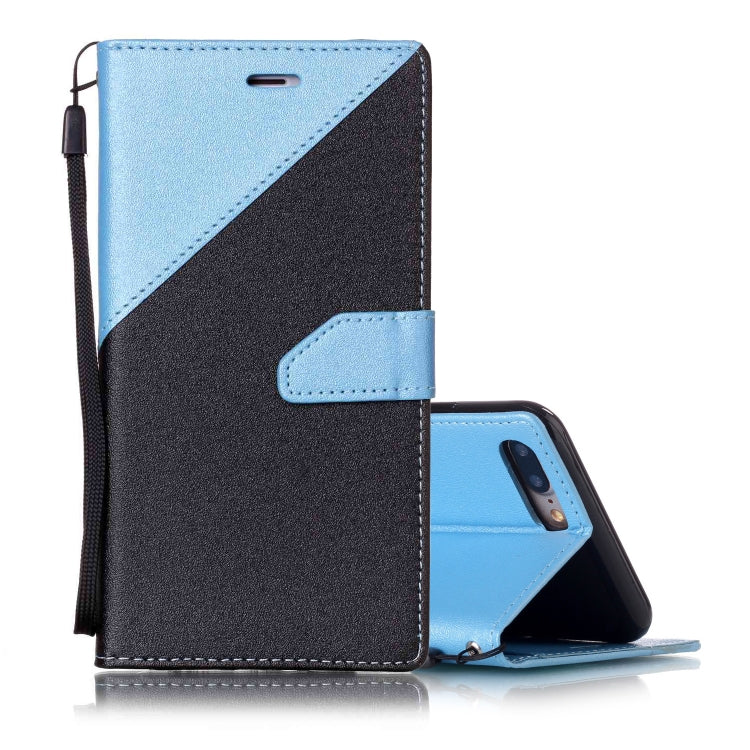 For iPhone 8 Plus & 7 Plus Matching Color Frosted Texture Horizontal Flip PU Leather Case with Holder & Card Slots & Lanyard